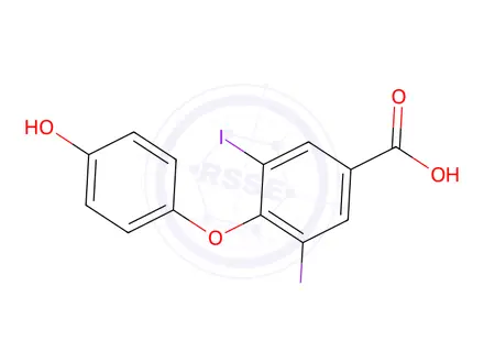 Chemical structure of 4-(4-Hydroxyphenoxy)-3,5-diiodobenzoic Acid