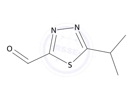 Chemical structure of 5-(propan-2-yl)-1,3,4-thiadiazole-2-carbaldehyde
