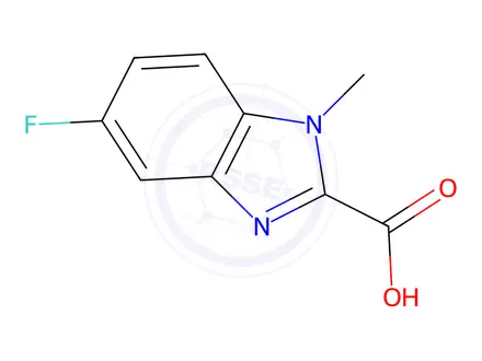 Chemical structure of 5-fluoro-1-methyl-1H-1,3-benzodiazole-2-carboxylic acid
