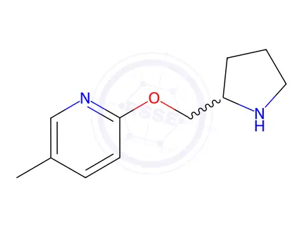 Chemical structure of 5-Methyl-2-(pyrrolidin-2-ylmethoxy)pyridine