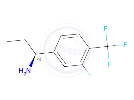Chemical structure of (S)-1-(3-Fluoro-4-(trifluoromethyl)phenyl)propan-1-amine