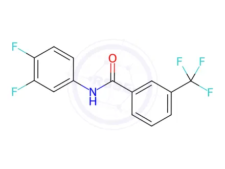 Chemical structure of N-(3,4-difluorophenyl)-3-(trifluoromethyl)benzamide
