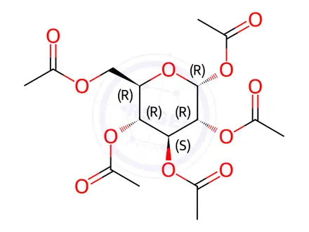 Chemical structure of Glucose pentaacetate