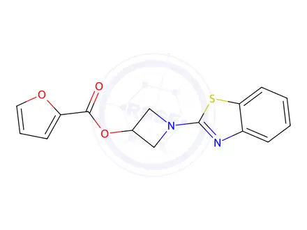 Chemical structure of 1-(Benzo[d]thiazol-2-yl)azetidin-3-yl furan-2-carboxylate