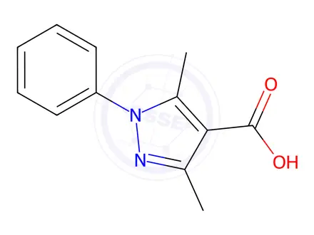 Chemical structure of 3,5-Dimethyl-1-phenyl-1H-pyrazole-4-carboxylic acid