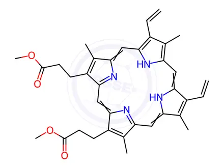Chemical structure of Protoporphyrin IX dimethyl ester