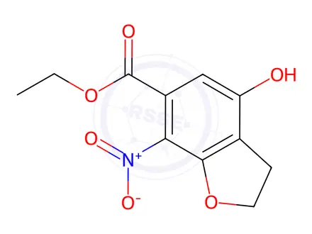 Chemical structure of Ethyl 4-hydroxy-7-nitro-2,3-dihydrobenzofuran-6-carboxylate