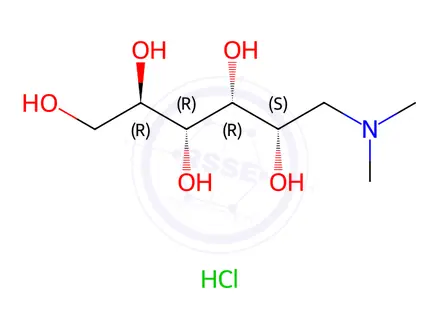 Chemical structure of N,N-Dimethyl-D-glucamine Hydrochloride