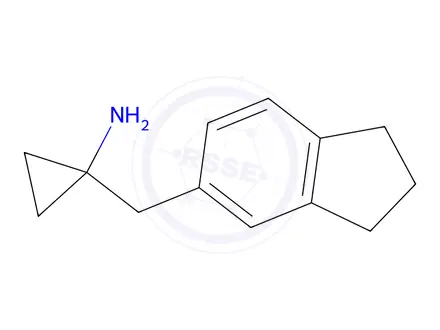 Chemical structure of 1-((2,3-Dihydro-1h-inden-5-yl)methyl)cyclopropan-1-amine