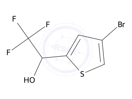 Chemical structure of 1-(4-Bromothiophen-2-yl)-2,2,2-trifluoroethan-1-ol