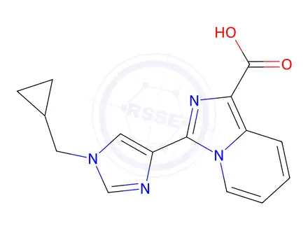 Chemical structure of 3-(1-(Cyclopropylmethyl)-1H-imidazol-4-yl)imidazo[1,5-a]pyridine-1-carboxylic acid