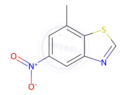 Chemical structure of Benzothiazole, 7-methyl-5-nitro-(9CI)