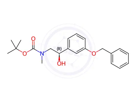 Chemical structure of N-[(2R)-2-Hydroxy-2-[3-(phenylmethoxy)phenyl]ethyl]-N-methylcarbamic Acid 1,1-dimethylethyl ester