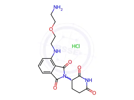 Chemical structure of 4-[(2-(2-Aminoethoxy)ethyl)amino]-2-(2,6-dioxopiperidin-3-yl)isoindoline-1,3-dione HCl