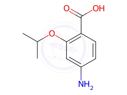 Chemical structure of Benzoic acid, 4-amino-2-(1-methylethoxy)-