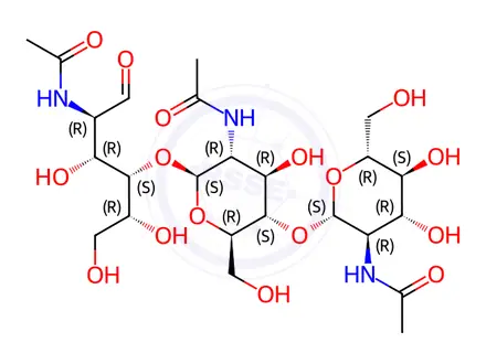 Chemical structure of N,N',N''-Triacetylchitotriose