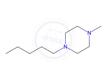 Chemical structure of Piperazine, 1-methyl-4-pentyl-(9CI)