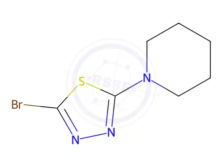 Chemical structure of 1-(5-bromo-1,3,4-thiadiazol-2-yl)piperidine
