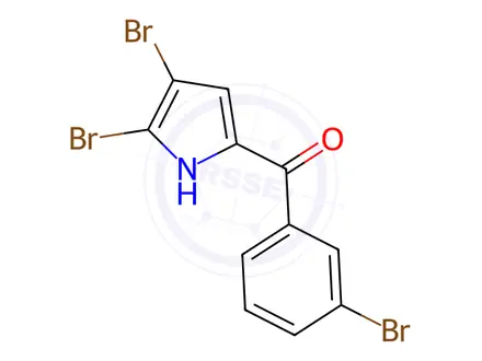 Chemical structure of (3-bromophenyl)(4,5-dibromo-1H-pyrrol-2-yl)methanone