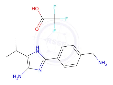 Chemical structure of 2-(4-Aminomethyl-phenyl)-5-isopropyl-1H-imidazol-4-ylamine trifluoroacetate