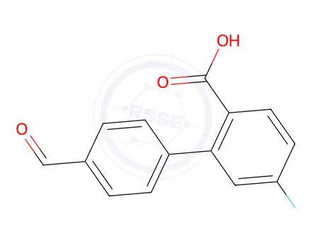 Chemical structure of 5-Fluoro-4'-formyl-[1,1'-biphenyl]-2-carboxylic acid