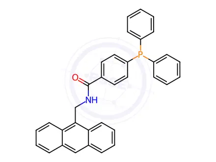 Chemical structure of N-(Anthracen-9-ylmethyl)-4-(diphenylphosphino)benzamide