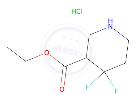 Chemical structure of ethyl 4,4-difluoropiperidine-3-carboxylate hydrochloride