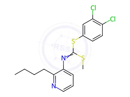 Chemical structure of Butyl (3,4-dichlorophenyl)methyl-3-pyridinylcarbonimidodithioate