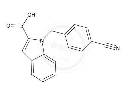 Chemical structure of 1-(4-Cyanobenzyl)-1H-indole-2-carboxylic acid