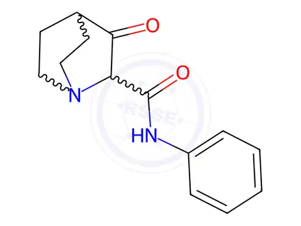 Chemical structure of 3-Oxo-N-phenyl-1-azabicyclo[2.2.2]octane-2-carboxamide