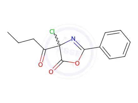 Chemical structure of 4-Butyryl-4-chloro-2-phenyloxazol-5(4H)-one