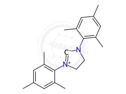 Chemical structure of 1,3-Bis(2,4,6-trimethylphenyl)-4,5-dihydroimidazol-2-ylidene