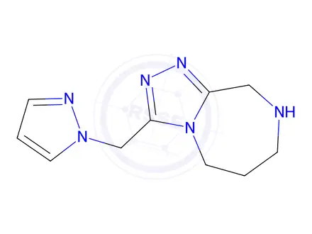 Chemical structure of 3-((1H-Pyrazol-1-yl)methyl)-6,7,8,9-tetrahydro-5H-[1,2,4]triazolo[4,3-a][1,4]diazepine