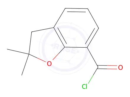 Chemical structure of 2,2-dimethyl-2,3-dihydro-1-benzofuran-7-carbonyl chloride