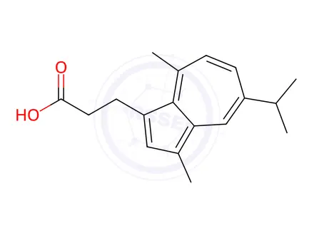 Chemical structure of 3,8-Dimethyl-5-(1-methylethyl)-1-azulenepropanoic acid