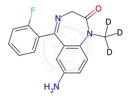 Chemical structure of 7-Aminoflunitrazepam-d3