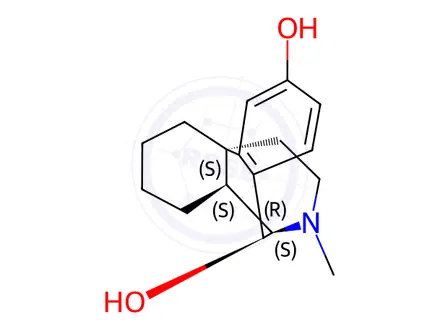 Chemical structure of (4bS,8aS,9R,10S)-11-Methyl-6,7,8,8a,9,10-hexahydro-5H-9,4b-(epiminoethano)phenanthrene-3,10-diol