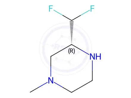 Chemical structure of Piperazine, 3-(difluoromethyl)-1-methyl-, (3R)-