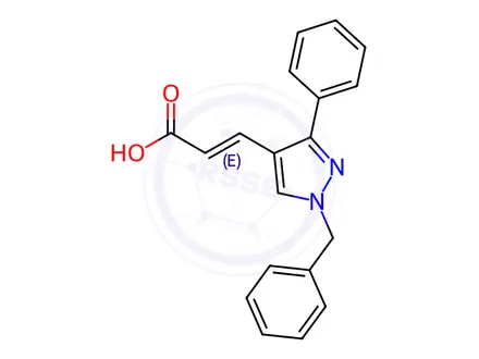 Chemical structure of (2e)-3-(1-Benzyl-3-phenyl-1h-pyrazol-4-yl)prop-2-enoic acid