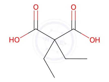 Chemical structure of Diethylmalonic Acid