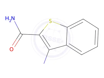 Chemical structure of 3-amino-1-benzothiophene-2-carboxamide