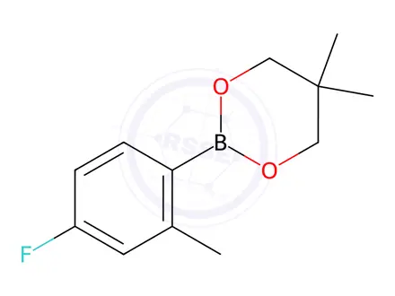 Chemical structure of 2-(4-Fluoro-2-methylphenyl)-5,5-dimethyl-1,3,2-dioxaborinane