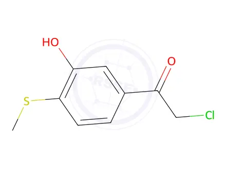 Chemical structure of Ethanone, 2-chloro-1-[3-hydroxy-4-(methylthio)phenyl]-(9CI)