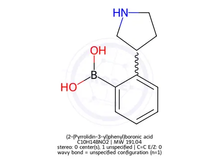 Chemical structure of (2-(Pyrrolidin-3-yl)phenyl)boronic acid