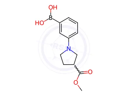 Chemical structure of (3-(3-(Methoxycarbonyl)pyrrolidin-1-yl)phenyl)boronic acid