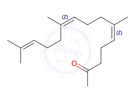 Chemical structure of (5Z,9Z)-6,10,14-Trimethylpentadeca-5,9,13-trien-2-one