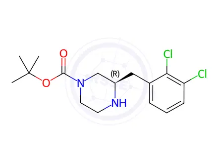 Chemical structure of tert-Butyl (R)-3-(2,3-dichlorobenzyl)piperazine-1-carboxylate