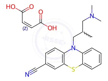 Chemical structure of Cyamemazine-d6 Maleate