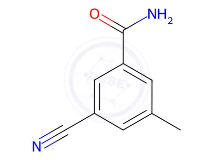 Chemical structure of Benzamide, 3-cyano-5-methyl-(9CI)