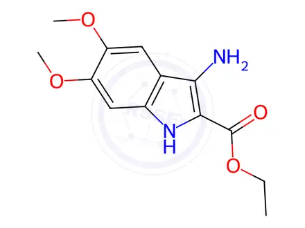 Chemical structure of Ethyl 3-amino-5,6-dimethoxy-1H-indole-2-carboxylate